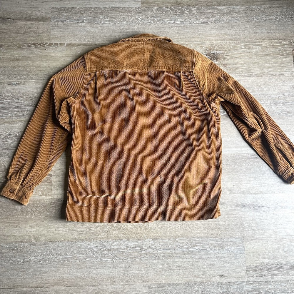 LL Bean Shirt Jacket Womens Large Brown Comfort Corduroy Relaxed Fit Button Up - Picture 7 of 7